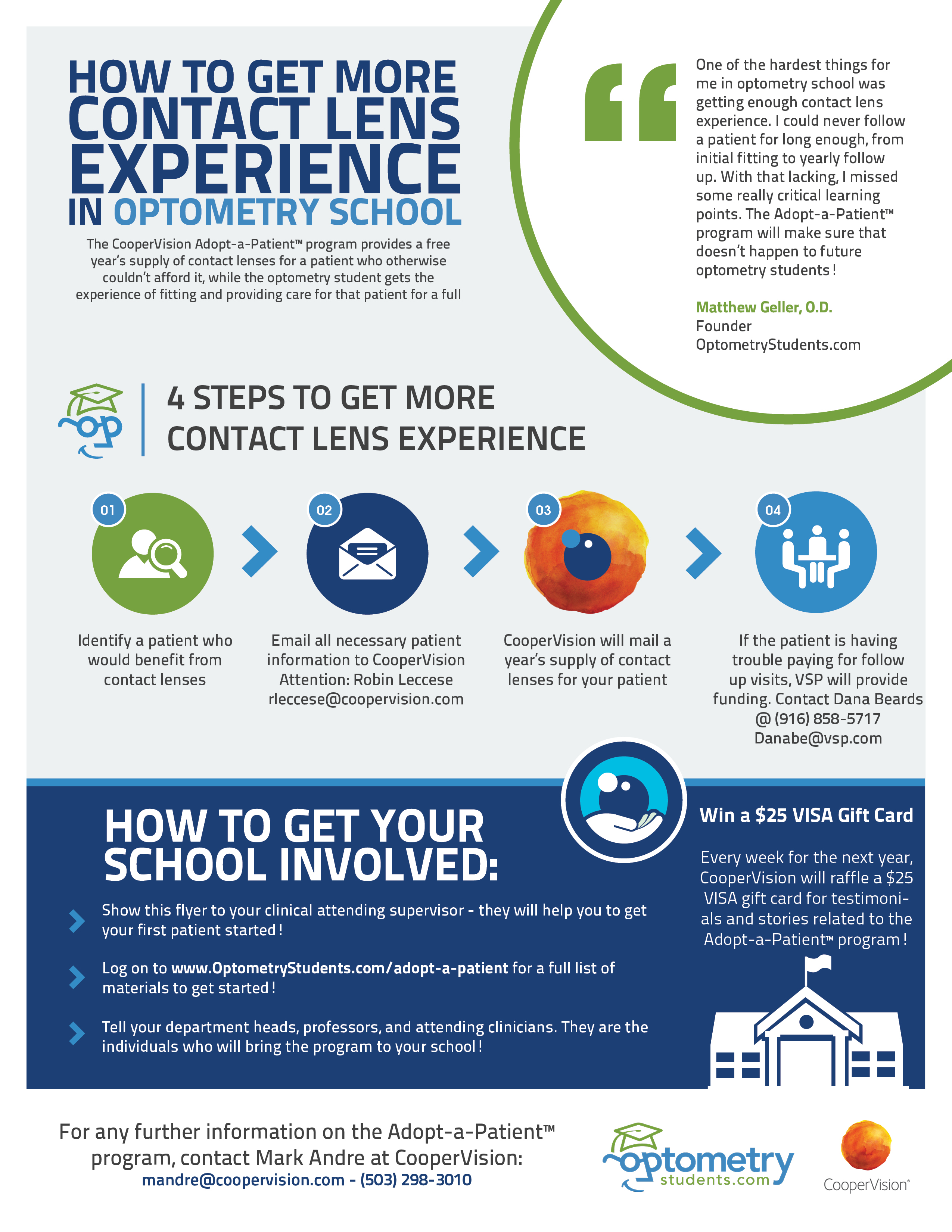 Optometry Students Adopt a Patient infographic